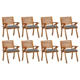 Gartenstühle 8 Stück aus massivem Teakholz mit Kissen von vidaXL, Gartenstühle - Ref: Foro24-3075217, Preis: 653,67 €, Rabatt: %