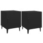 Mesitas de noche 2 unidades madera contrachapada negra de vidaXL, Mesitas de noche - Ref: Foro24-812063, Precio: 70,26 €, Des...