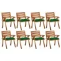 Gartenstühle 8 Stück aus massivem Teakholz mit Kissen von vidaXL, Gartenstühle - Ref: Foro24-3075221, Preis: 716,63 €, Rabatt: %