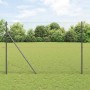 Reja con postes Gris 1.5 x 25 m Acero recubierto de PVC