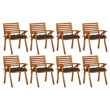 Gartenstühle 8 Stück aus massivem Teakholz mit Kissen von vidaXL, Gartenstühle - Ref: Foro24-3075224, Preis: 665,35 €, Rabatt: %