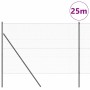Reja con postes Gris 1.5 x 25 m Acero recubierto de PVC