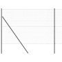 Reja con postes Gris 1.5 x 25 m Acero recubierto de PVC