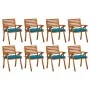 Gartenstühle 8 Stück aus massivem Teakholz mit Kissen von vidaXL, Gartenstühle - Ref: Foro24-3075220, Preis: 716,53 €, Rabatt: %