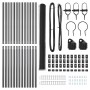 Reja con postes Gris 1.6 x 25 m Acero recubierto de PVC