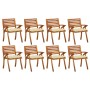 Gartenstühle 8 Stück aus massivem Teakholz mit Kissen von vidaXL, Gartenstühle - Ref: Foro24-3075218, Preis: 729,34 €, Rabatt: %
