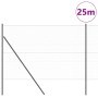 Reja con postes Gris 1.6 x 25 m Acero recubierto de PVC