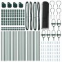 Reja con postes Gris 0.4 x 50 m Acero recubierto de PVC