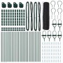 Reja con postes Gris 0.4 x 50 m Acero recubierto de PVC