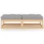 Garden footrest with cushions 2 units solid pine wood by vidaXL, Modular outdoor sofas - Ref: Foro24-3076279, Price: 136,14 €...