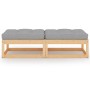 Gartenfußstütze mit Kissen 2 Stück massives Kiefernholz von vidaXL, Modulare Sofas für den Außenbereich - Ref: Foro24-3076279...