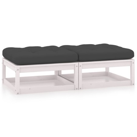 Garden footstool with cushions 2 pcs solid pine wood by vidaXL, Modular outdoor sofas - Ref: Foro24-3076280, Price: 111,78 €,...
