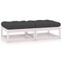Garden footstool with cushions 2 pcs solid pine wood by vidaXL, Modular outdoor sofas - Ref: Foro24-3076280, Price: 111,78 €,...
