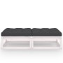 Garden footstool with cushions 2 pcs solid pine wood by vidaXL, Modular outdoor sofas - Ref: Foro24-3076280, Price: 111,78 €,...