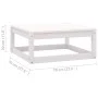Garten-Fußhocker mit Kissen, 2 Stück, massives Kiefernholz von vidaXL, Modulare Sofas für den Außenbereich - Ref: Foro24-3076...