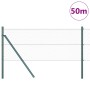 Reja con postes Gris 0.6 x 50 m Acero recubierto de PVC