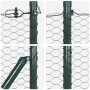 Reja con postes Gris 0.6 x 50 m Acero recubierto de PVC