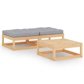 3-piece garden furniture set with solid pine wood cushions by vidaXL, Garden sets - Ref: Foro24-3076284, Price: 186,92 €, Dis...