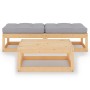 3-teiliges Gartenmöbel-Set mit Kissen aus massivem Kiefernholz von vidaXL, Gartensets - Ref: Foro24-3076284, Preis: 189,73 €,...