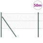 Reja con postes Gris 0.6 x 50 m Acero recubierto de PVC