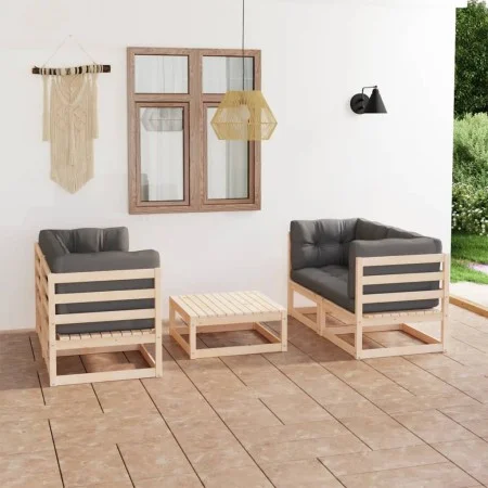 5-piece garden furniture set with solid pine wood cushions by vidaXL, Garden sets - Ref: Foro24-3076304, Price: 418,31 €, Dis...