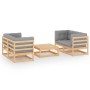 5-piece garden furniture set with solid pine wood cushions by vidaXL, Garden sets - Ref: Foro24-3076304, Price: 427,90 €, Dis...