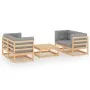 5-piece garden furniture set with solid pine wood cushions by vidaXL, Garden sets - Ref: Foro24-3076304, Price: 418,31 €, Dis...