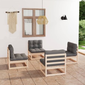 4-piece garden furniture set with solid pine wood cushions by vidaXL, Garden sets - Ref: Foro24-3076309, Price: 404,65 €, Dis...