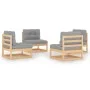 4-piece garden furniture set with solid pine wood cushions by vidaXL, Garden sets - Ref: Foro24-3076309, Price: 398,02 €, Dis...