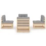 4-piece garden furniture set with solid pine wood cushions by vidaXL, Garden sets - Ref: Foro24-3076309, Price: 398,02 €, Dis...