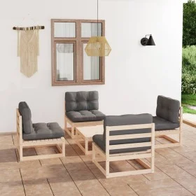 5-piece garden furniture set with solid pine wood cushions by vidaXL, Garden sets - Ref: Foro24-3076314, Price: 446,51 €, Dis...