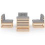 5-piece garden furniture set with solid pine wood cushions by vidaXL, Garden sets - Ref: Foro24-3076314, Price: 460,67 €, Dis...