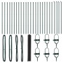 Reja con postes Gris 1 x 50 m Acero recubierto de PVC