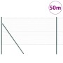 Reja con postes Gris 1 x 50 m Acero recubierto de PVC