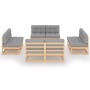 8-teiliges Gartenmöbel-Set mit Kissen aus massivem Kiefernholz von vidaXL, Gartensets - Ref: Foro24-3076319, Preis: 806,36 €,...
