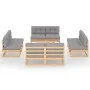 9-piece garden furniture set with solid pine wood cushions by vidaXL, Garden sets - Ref: Foro24-3076324, Price: 889,87 €, Dis...