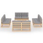9-teiliges Gartenmöbel-Set mit Kissen aus massivem Kiefernholz von vidaXL, Gartensets - Ref: Foro24-3076324, Preis: 903,40 €,...