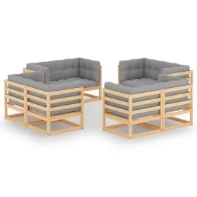 8-piece garden furniture set with solid pine wood cushions by vidaXL, Garden sets - Ref: Foro24-3076334, Price: 767,12 €, Dis...