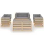 Juego de muebles de jardín 8 pzas y cojines madera pino maciza de vidaXL, Conjuntos de jardín - Ref: Foro24-3076334, Precio: ...