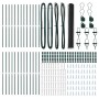 Reja con postes Gris 1.2 x 50 m Acero recubierto de PVC