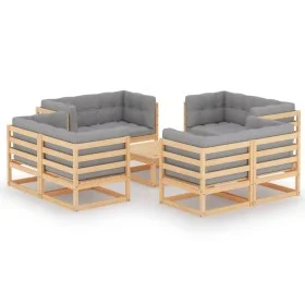 9-teiliges Gartenmöbel-Set mit Kissen aus massivem Kiefernholz von vidaXL, Gartensets - Ref: Foro24-3076339, Preis: 814,94 €,...