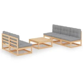 Garden furniture 6 pieces with cushions made of solid pine wood by vidaXL, Garden sets - Ref: Foro24-3076359, Price: 499,60 €...