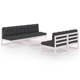 Garden furniture 6 pieces with cushions made of solid pine wood by vidaXL, Garden sets - Ref: Foro24-3076360, Price: 463,05 €...