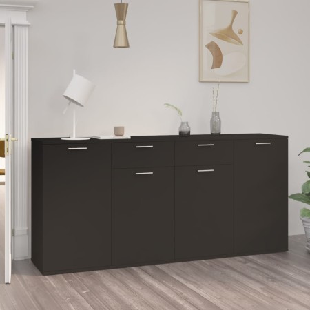 Aparador de madera de ingeniería negro 160x36x75 cm by vidaXL, Sideboards - Ref: Foro24-3074928, Price: 179,46 €, Discount: %