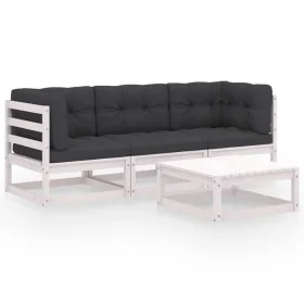 4-piece garden furniture set with solid pine wood cushions by vidaXL, Garden sets - Ref: Foro24-3076375, Price: 323,35 €, Dis...