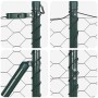 Reja con postes Gris 1.4 x 50 m Acero recubierto de PVC