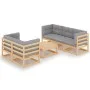 Garden furniture 6 pieces with cushions made of solid pine wood by vidaXL, Garden sets - Ref: Foro24-3076379, Price: 470,73 €...