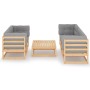 Gartenmöbel 6-teilig mit Kissen aus massivem Kiefernholz von vidaXL, Gartensets - Ref: Foro24-3076379, Preis: 477,68 €, Rabat...
