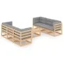 7-piece garden furniture set with solid pine wood cushions by vidaXL, Garden sets - Ref: Foro24-3076384, Price: 610,19 €, Dis...