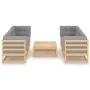 7-piece garden furniture set with solid pine wood cushions by vidaXL, Garden sets - Ref: Foro24-3076384, Price: 610,19 €, Dis...